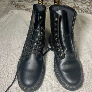 Dr.Martens Unisex Zavala Black Leather Combat Boots Sz 7 W 6 M